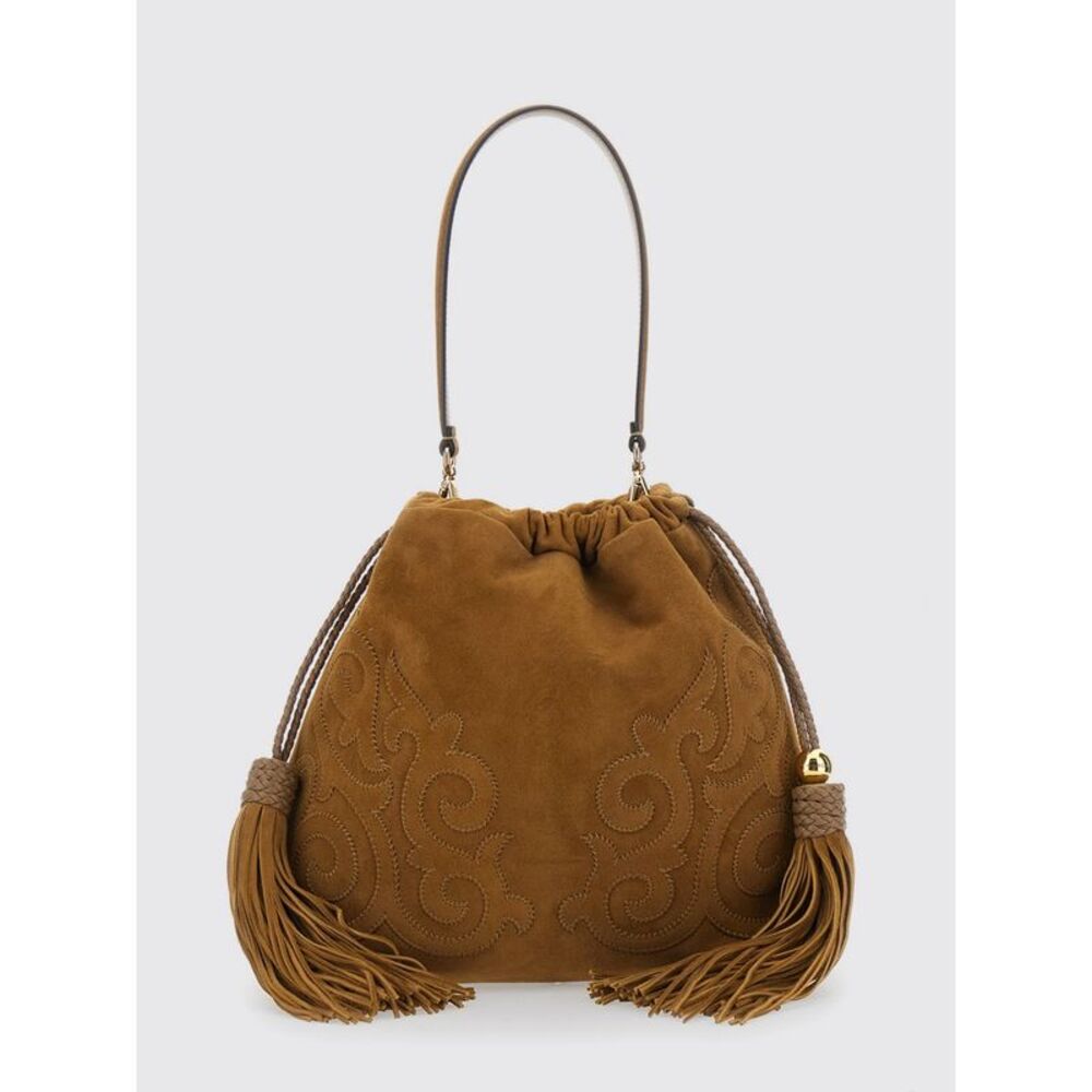 Etro Women Etro Kalispera Suede Leather Bucket Bag With Paisley Embroidery